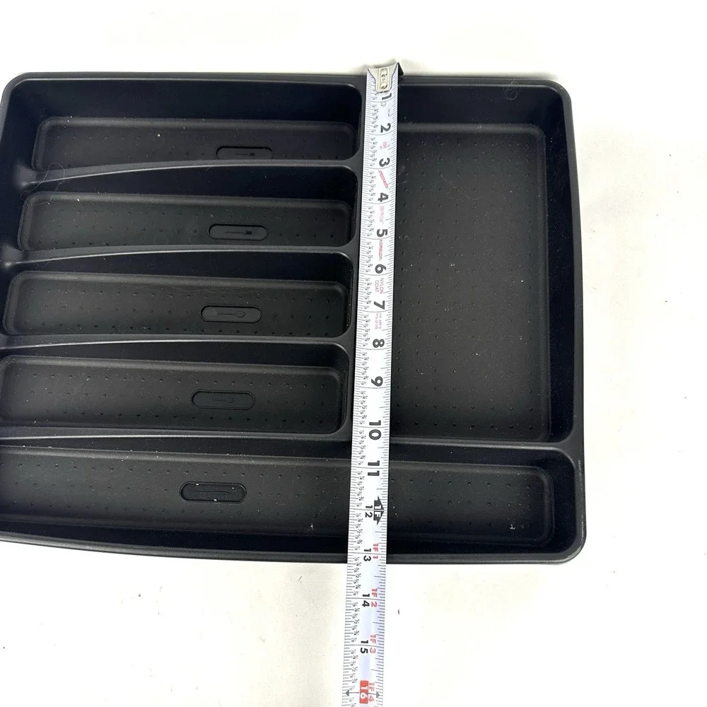 Madesmart® Gray/Black Drawer Organizer Kitchen Silverware 15.8